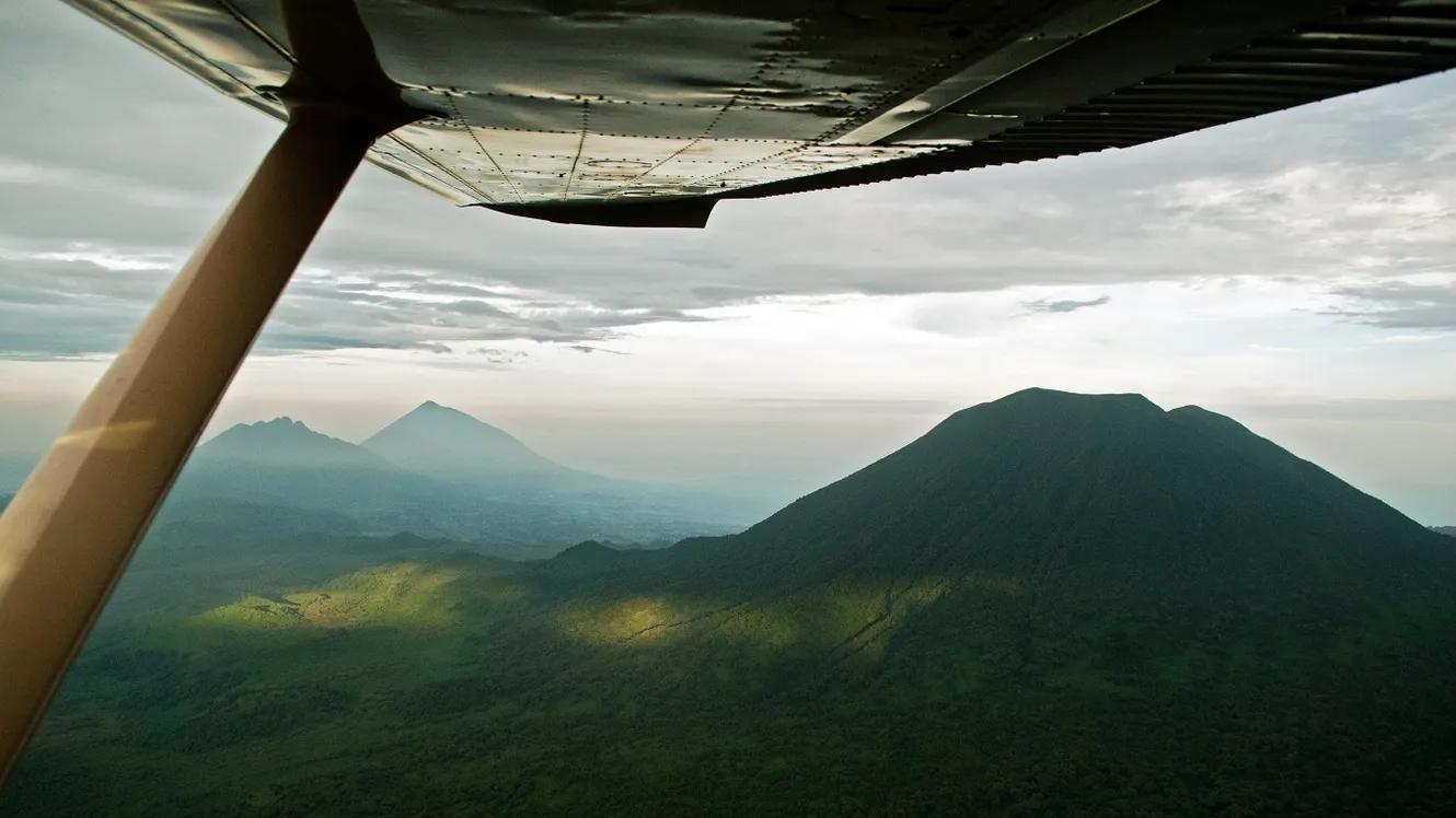 Vue du ciel du parc des Virunga