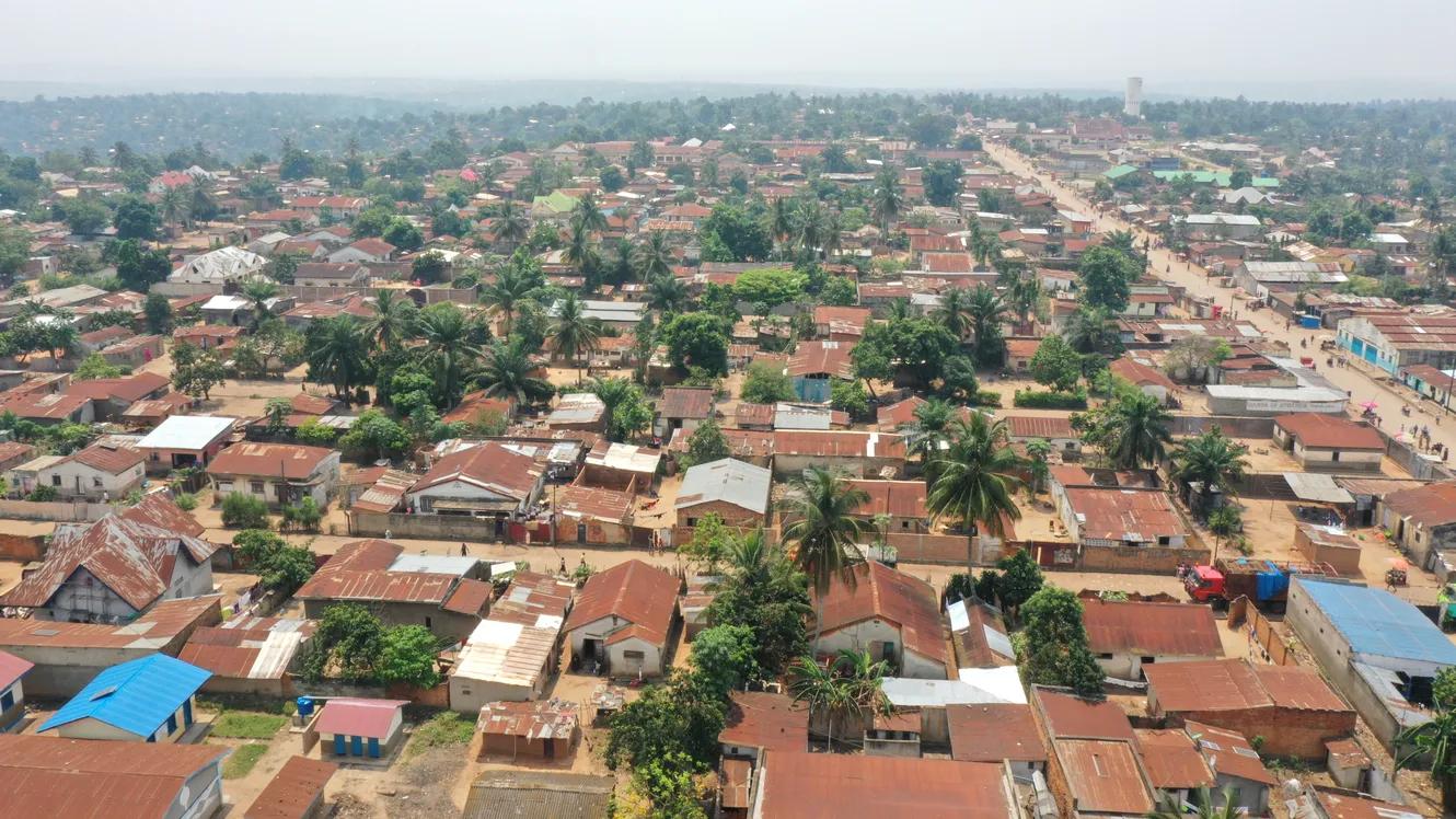 Vue aérienne dans le Kasai central en RDC