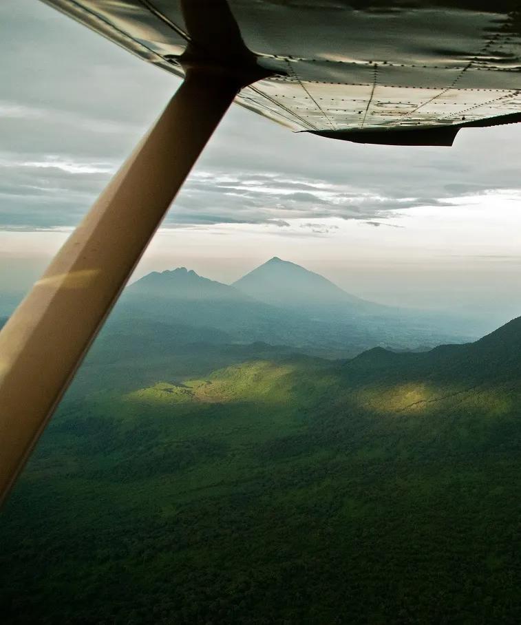 Vue du ciel du parc des Virunga